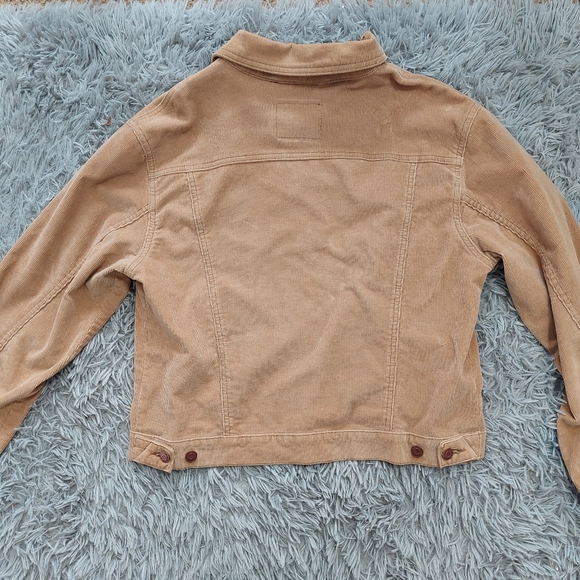 Vintage Levi Strauss Tan Corduroy Trucker Jacket Misses Size Large 12/14 - Picture 2 of 7
